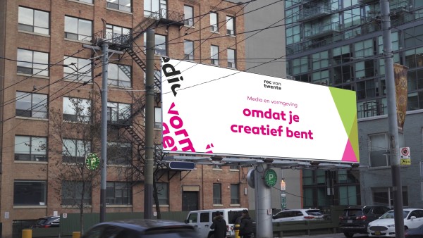 Roc van Twente, omdat je creatief bent. Billboard with motion in the city.